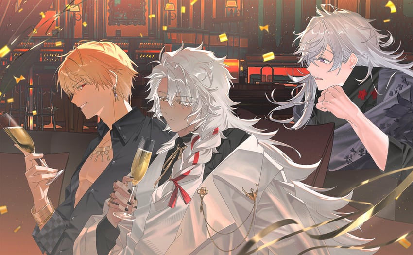 Fate/Grand Order、Fate系列、吉尔伽美什 (Caster) (Fate) 3个男孩 金发 手链 杯子 耳环