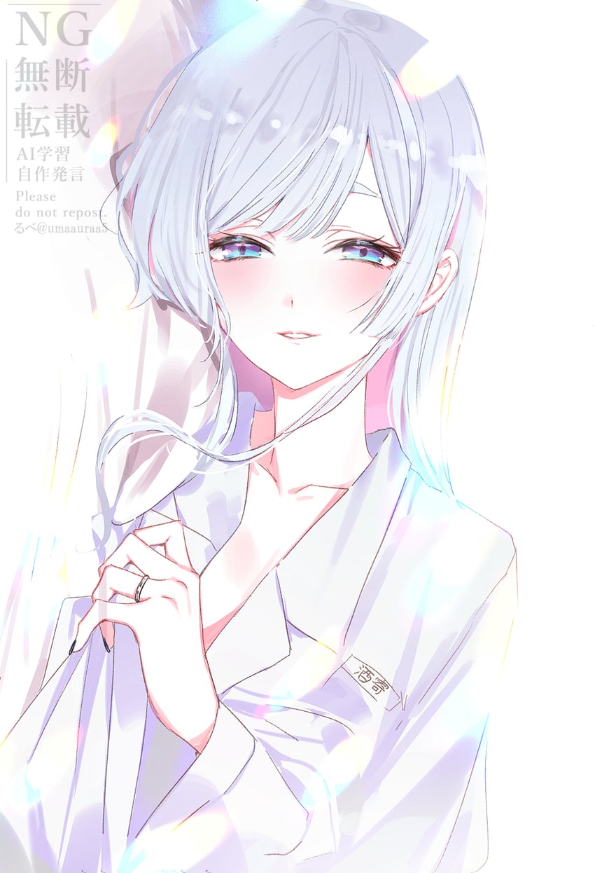 超辉夜姬!、留奈美八千代 1名女孩 蓝眼 挂耳染 暗示百合 珠宝
