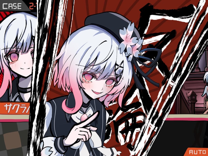 弹丸论破、魔法少女的小镇审判、樱庭绘麻 贝雷帽 黑色项圈 黑色大衣 黑帽子 项圈