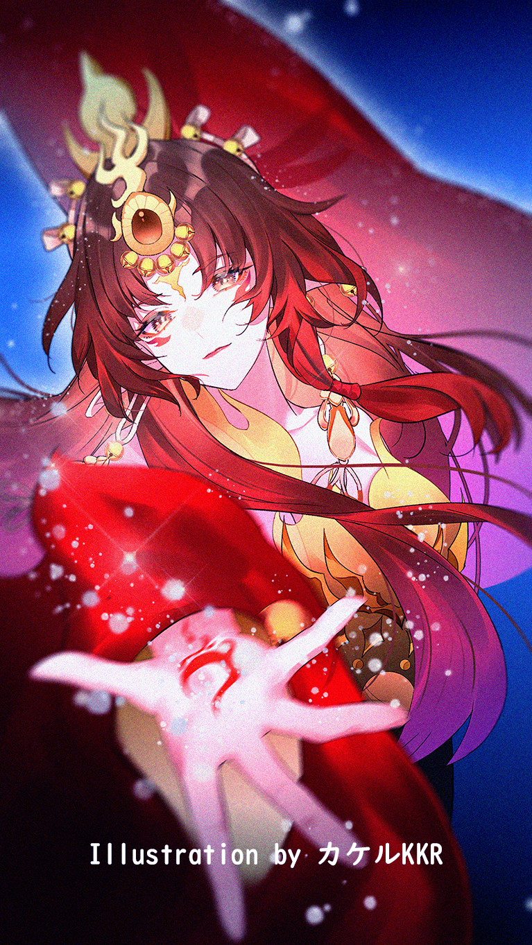 二次元插画 1名女孩 作者名 闭嘴 脸部印记 手部纹身