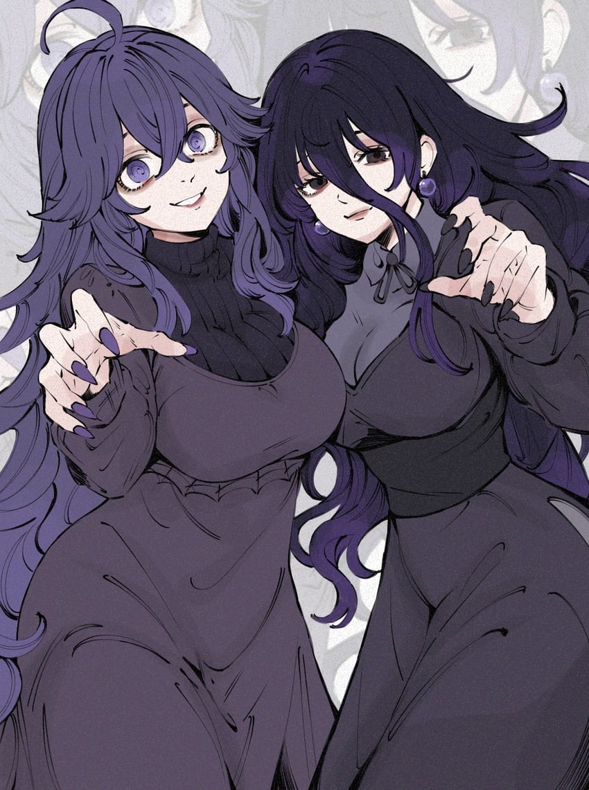 宝可梦、宝可梦传说：Z-A、宝可梦 X/Y 2名女孩 呆毛 乳房 闭嘴 连衣裙