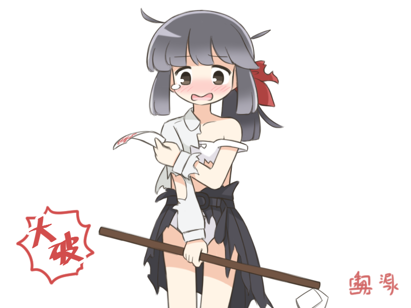 原创、himorogi koyomi (kitagawa suigetsu) 1名女孩 黑瞳 黑发 黑色裙子 脸红