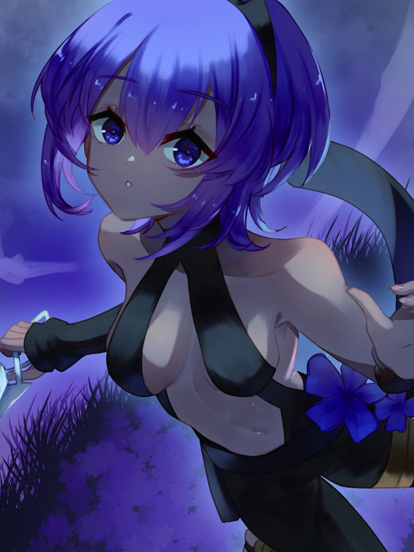 Fate/Grand Order、Fate系列、静谧之哈桑 (Fate) 1名女孩 露肩 黑色手套 乳房 深色皮肤女性