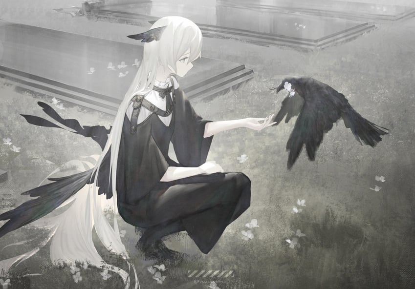 原创 1名女孩 兽耳 鸟 鸟耳 鸟娘