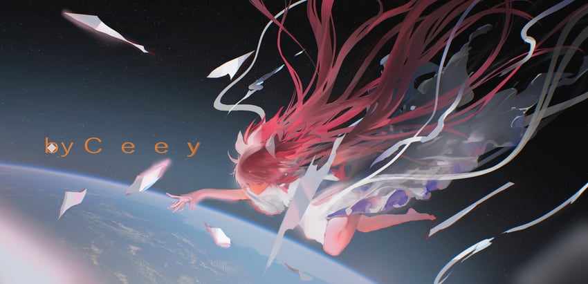 魔法少女小圆、魔法少女小圆、鹿目圆 1名女孩 荒谬的长发 作者名 非对称对接 裸臂