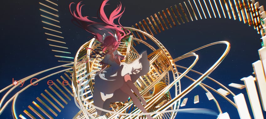 魔法少女小圆、魔法少女小圆、鹿目圆 1名女孩 作者名 星盘 裸腿 赤脚