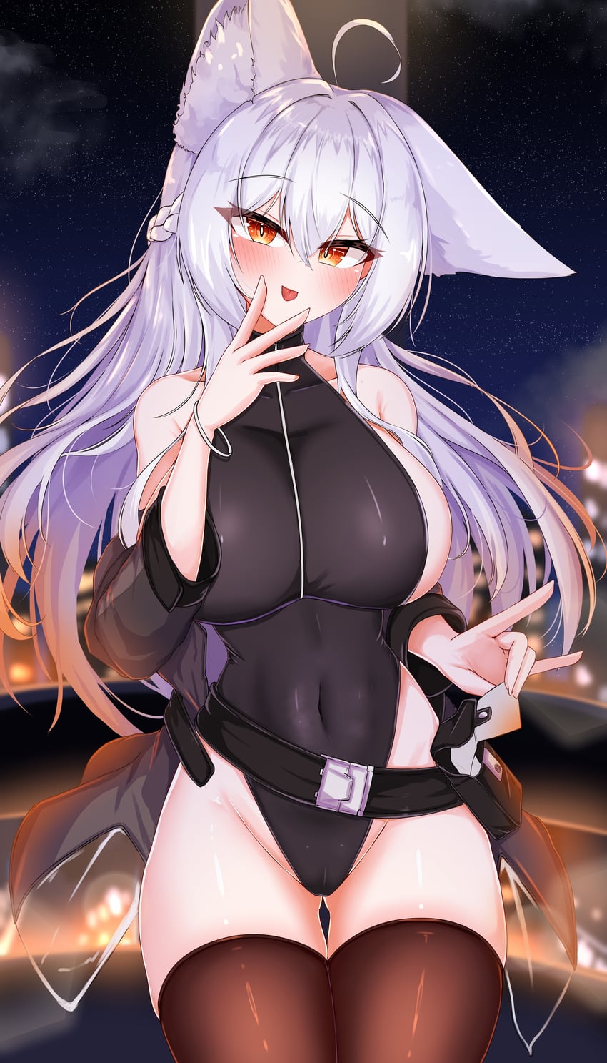 原创 1名女孩 :p 呆毛 兽耳毛 兽耳