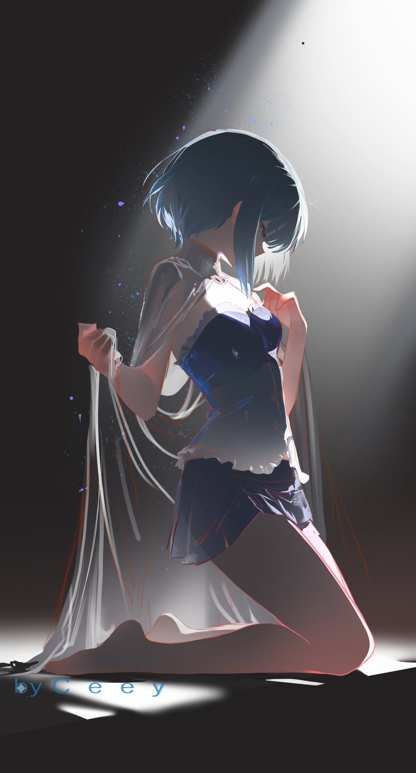 魔法少女小圆、魔法少女小圆、美树沙耶香 1名女孩 作者名 裸臂 裸腿 赤脚