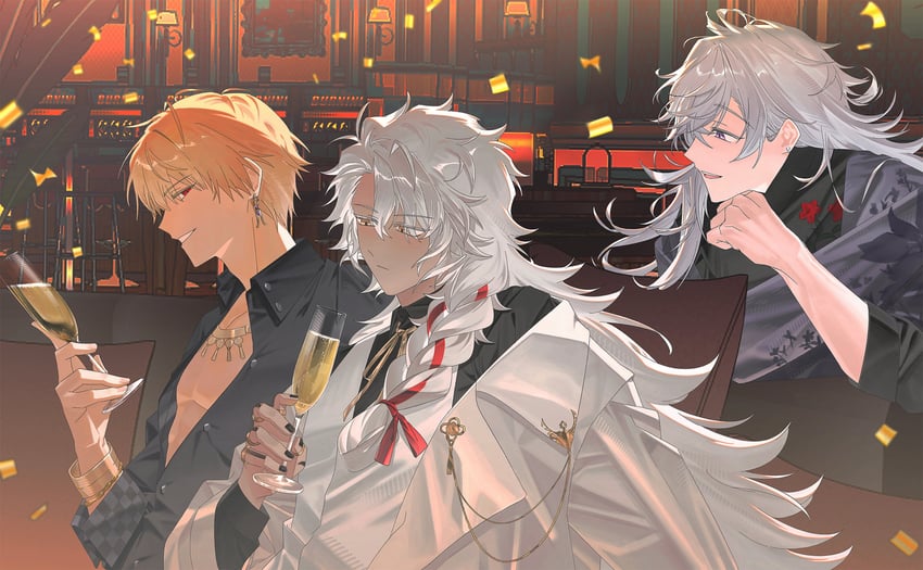 Fate/Grand Order、Fate系列、吉尔伽美什 (Caster) (Fate) 3个男孩 金发 手链 杯子 耳环
