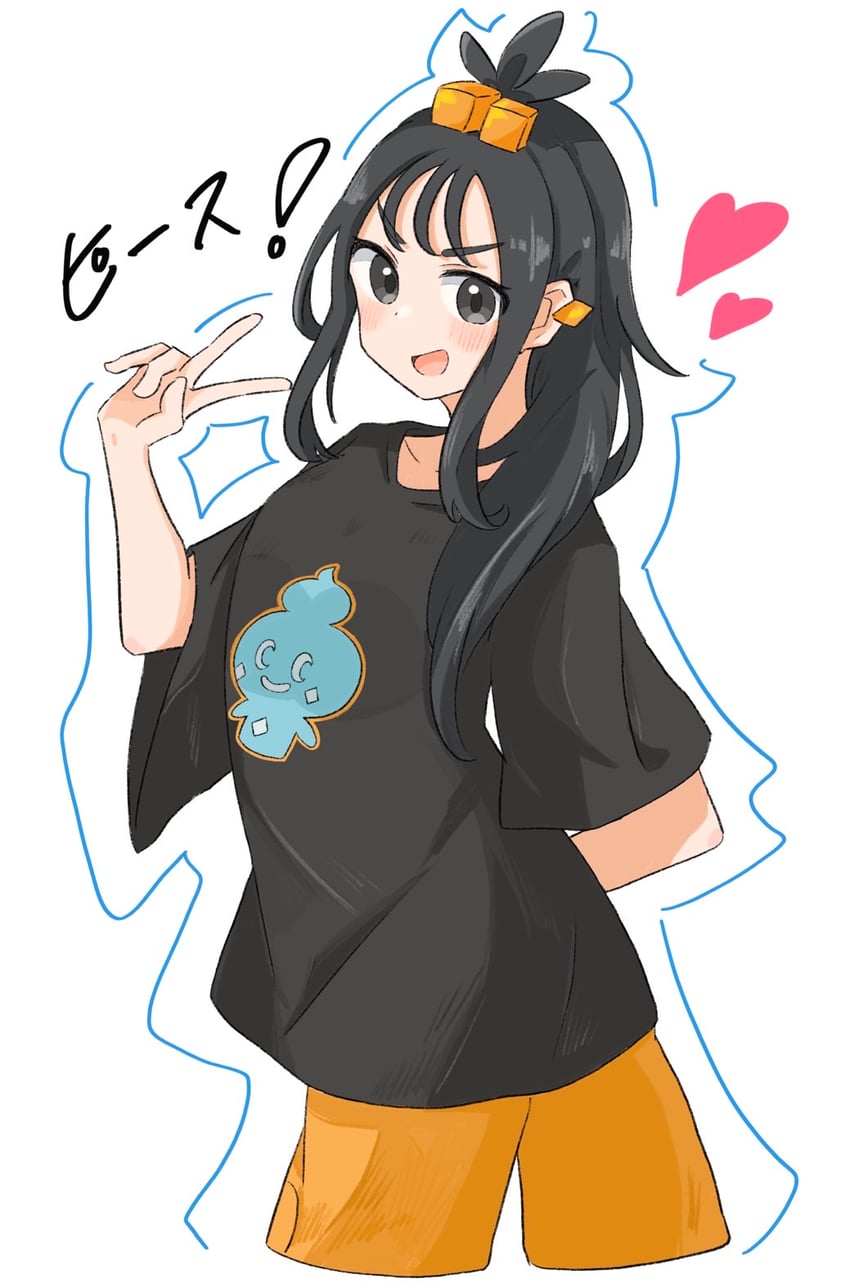 宝可梦、宝可梦传说：Z-A、丽多 (宝可梦) 1名女孩 :D 黑发 黑衬衫 耳夹