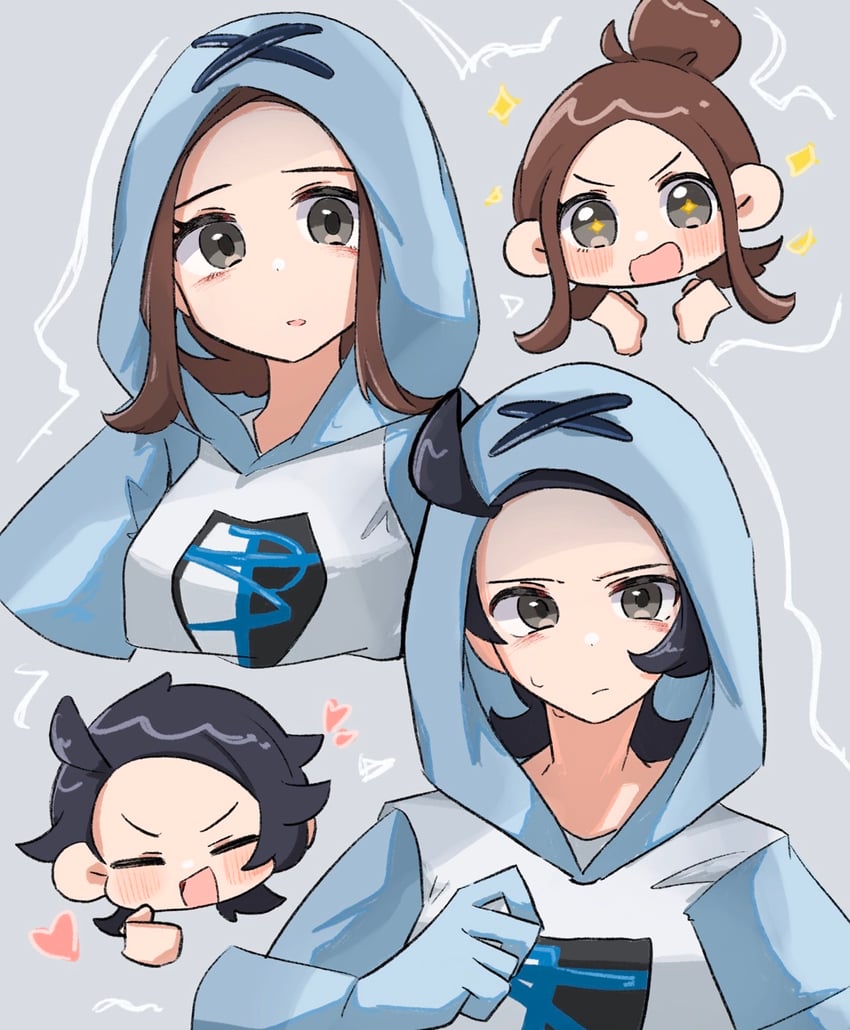 宝可梦、宝可梦 黑/白、宝可梦传说：Z-A +_+ 1名男孩 1名女孩 :D 呆毛