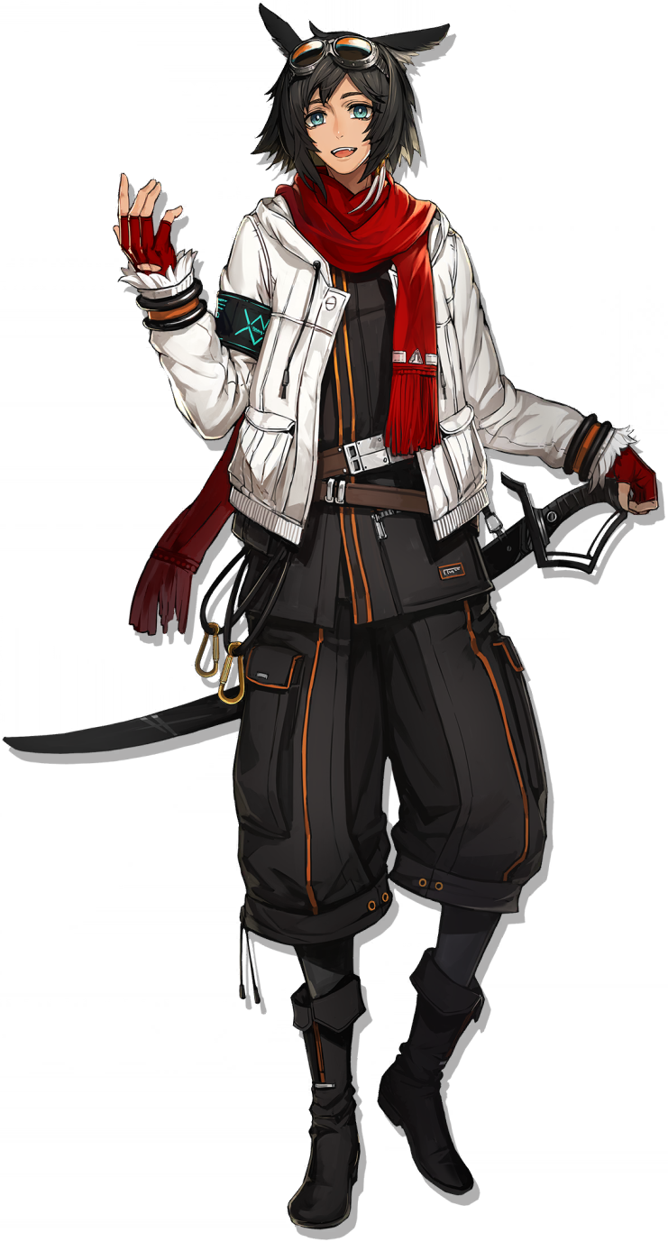明日方舟、讯使 (明日方舟) 1名男孩 兽耳毛 兽耳 黑发 蓝眼