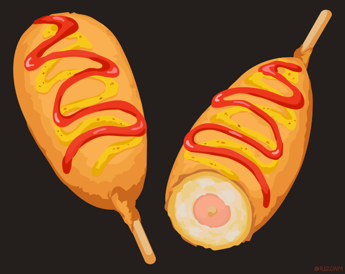 原创 黑色背景 裹粉热狗 食物 食物焦点 无人类