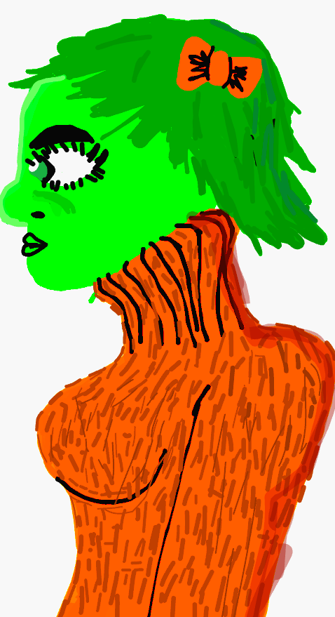 二次元插画 acid skin 蝴蝶结 蝶形领结 cotton sweater 睫毛