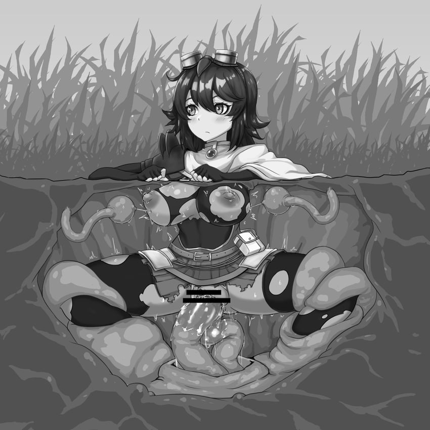 二次元插画 1名女孩 感觉遮断 触手性交 触手