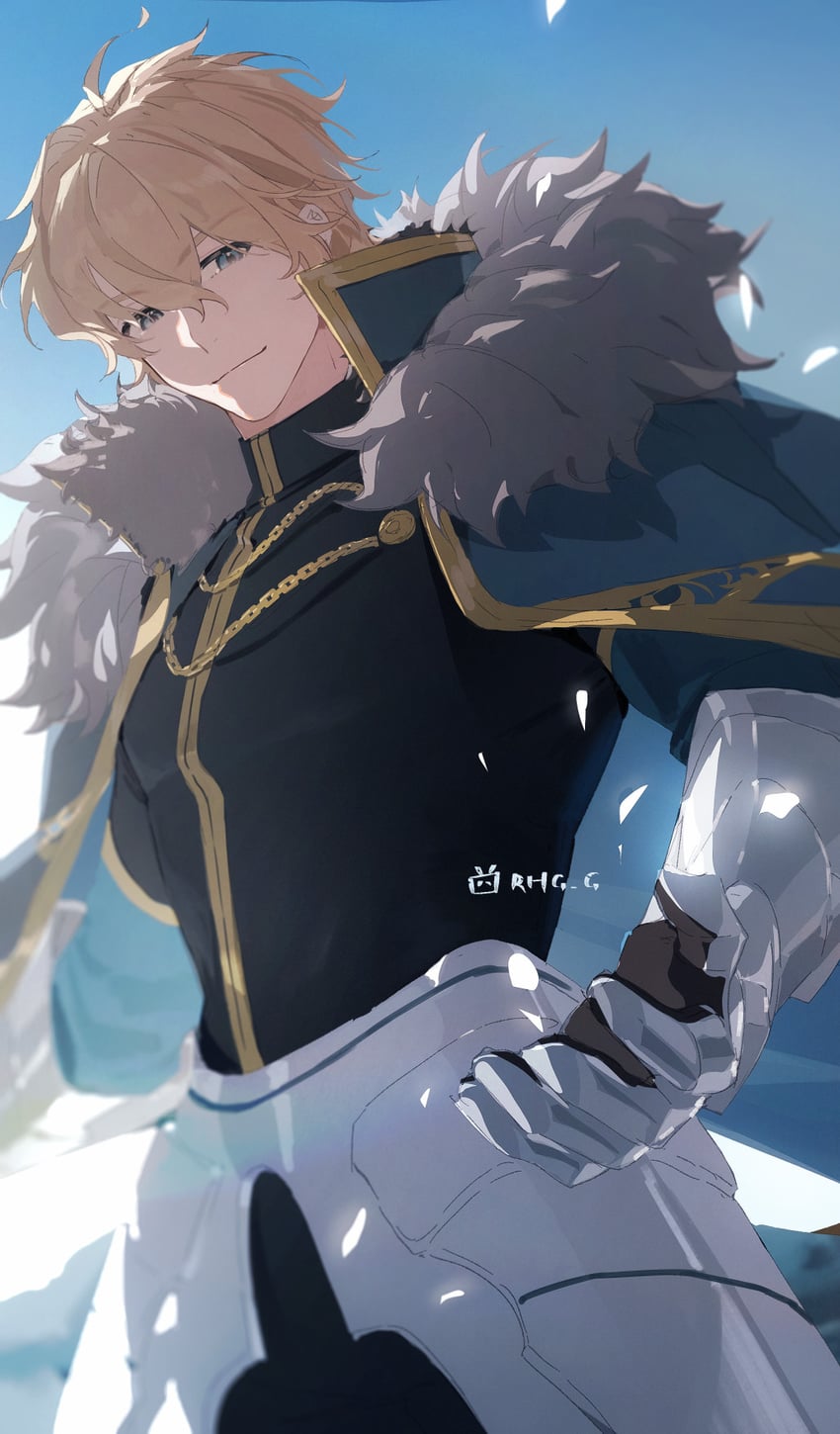 Fate/Grand Order、Fate系列、高文 (Fate) 1名男孩 饰绪 铠甲 哔哩哔哩标志 黑衬衫