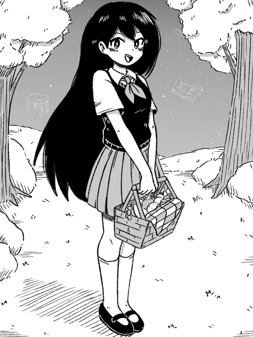 OMORI、Mari (Omori)、Mari (Omori) 1名女孩 脸红 亮瞳 有领衬衫 双分刘海