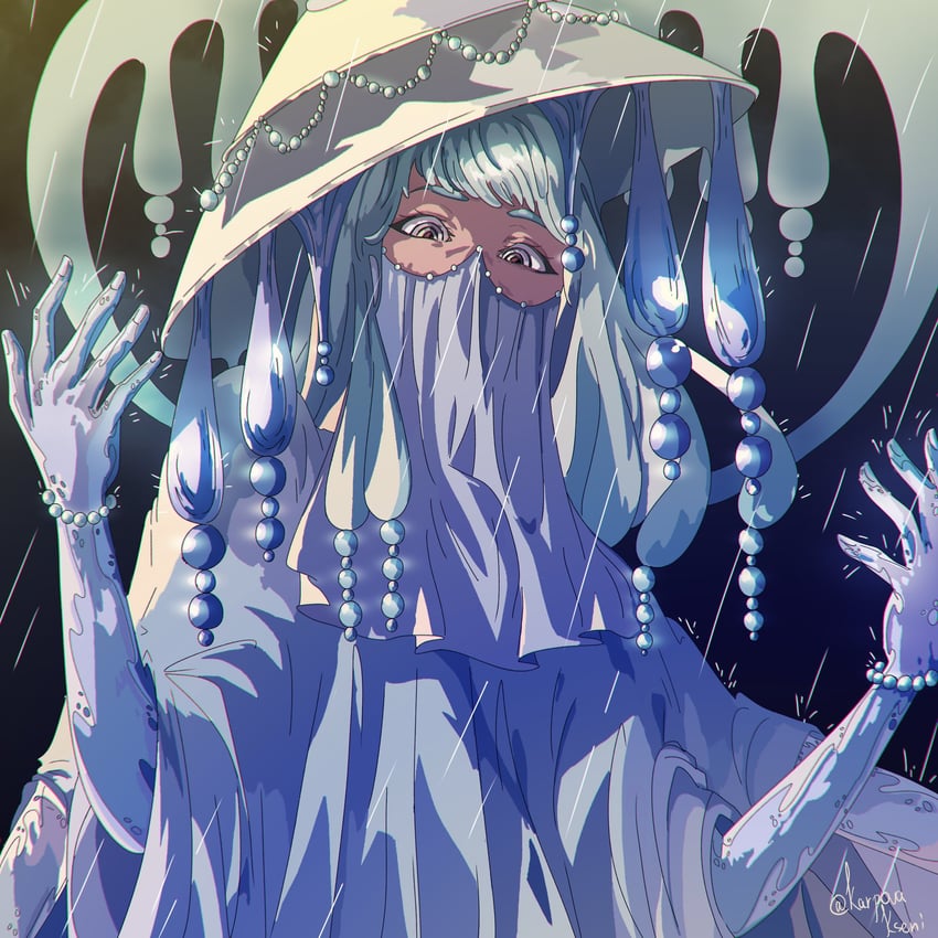海贼王、zaza (one piece) 1名女孩 蓝发 齐刘海 手链 帽子
