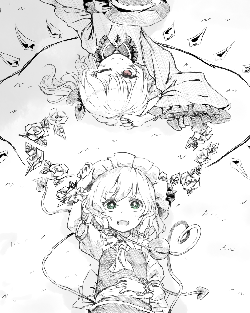 东方Project、芙兰朵露·斯卡蕾特、古明地恋 2名女孩 替换服装 阿斯科特领巾 后背蝴蝶结 蝴蝶结