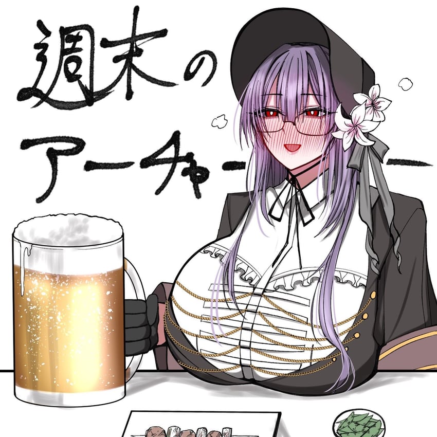 Fate/Grand Order、Fate系列、urd (fate) 1名女孩 酒 啤酒 啤酒杯 黑色软帽