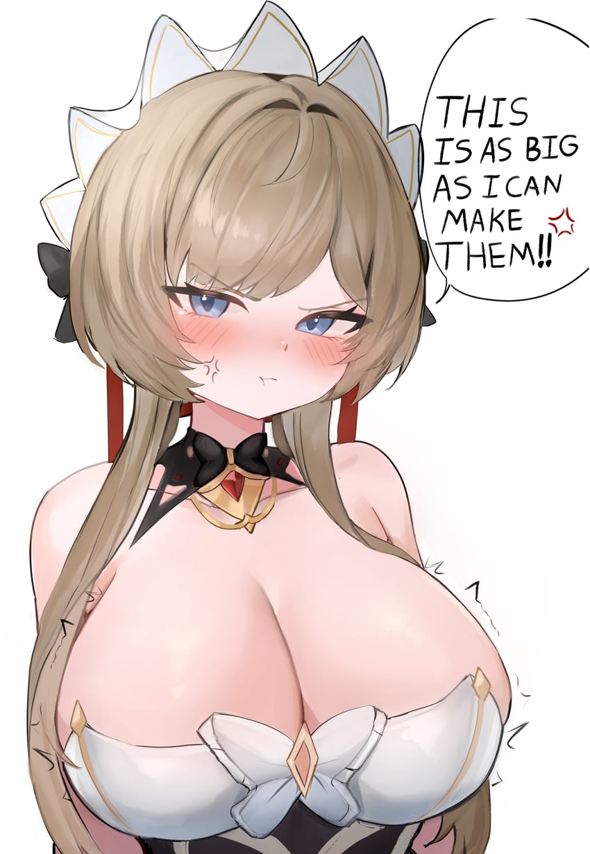原神、木偶 (原神) 1名女孩 异形乳量 (大) 青筋 蓝眼 脸红