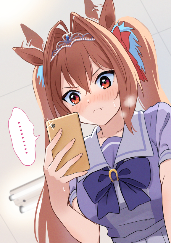 赛马娘、大和赤骥 (赛马娘) ... 1名女孩 兽耳 蝴蝶结 乳房