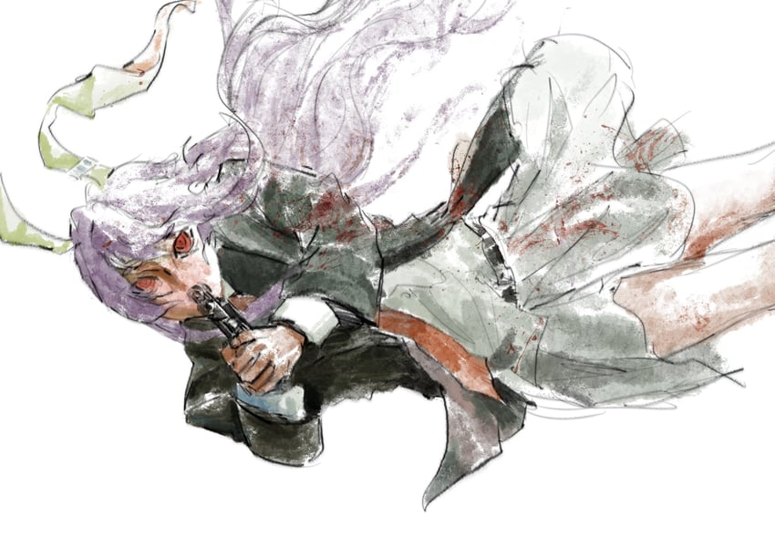 东方Project、铃仙·优昙华院·因幡 1名女孩 瞄准 兽耳 attacking viewer 西装外套