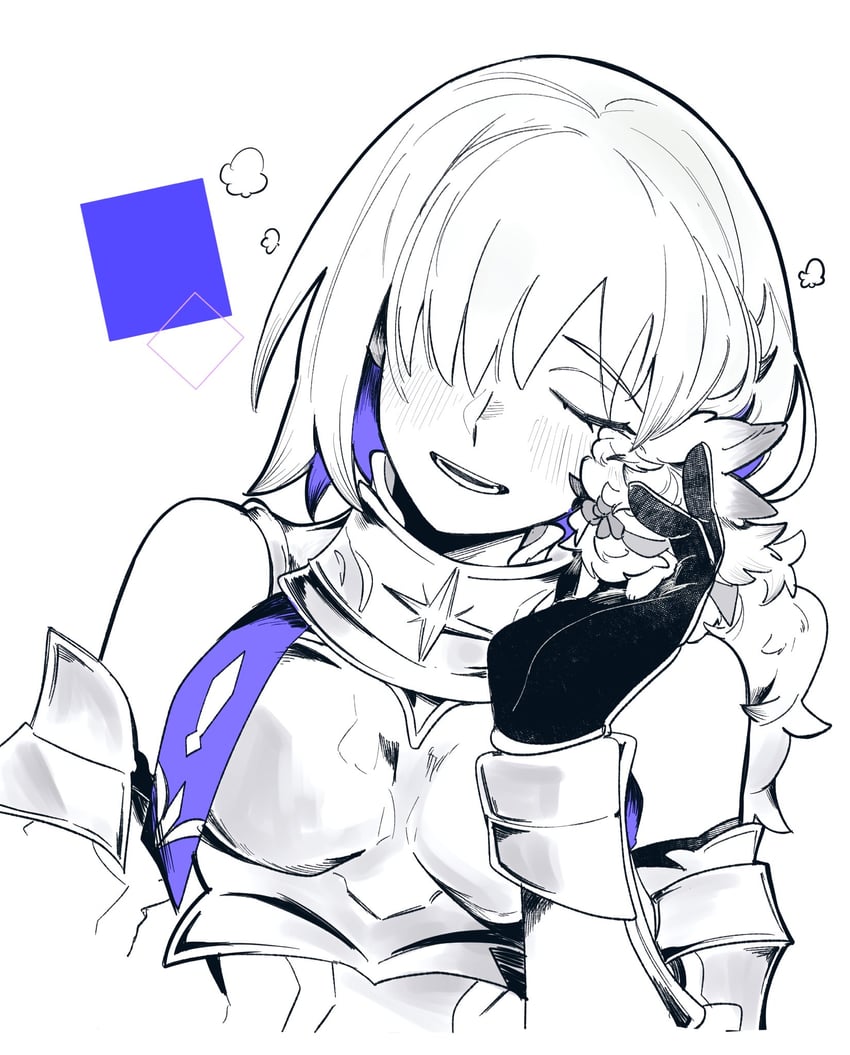 Fate/Grand Order、Fate系列、芙芙(Fate) 1名女孩 露肩 黑色手套 闭眼 挂耳染