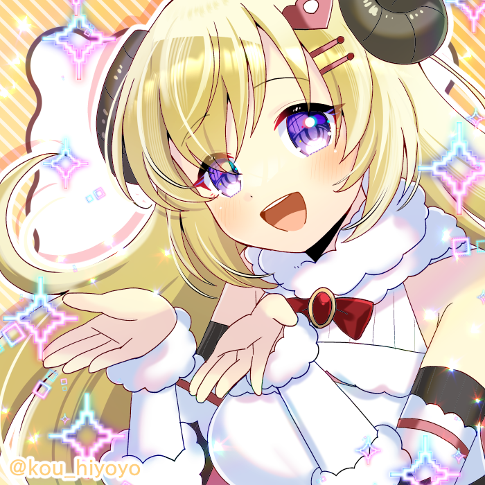 Hololive、角卷绵芽、角卷绵芽 (初始服装) 1名女孩 :D 露肩 金发 脸红