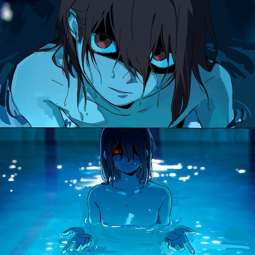 三角符文、Undertale/Deltarune、Kris (Deltarune) 2个男孩 中性 招手 棕发 全裸
