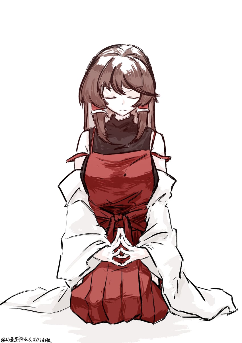 东方Project、先代博丽巫女 1名女孩 作者名 闭眼 闭嘴 有日期