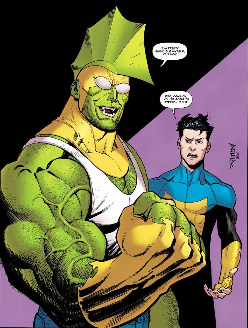 无敌少侠 (系列)、savage dragon、无敌少侠 (角色) 2个男孩 作者名 黑色背景 黑色连体衣 黑发