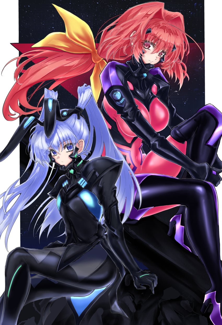 Muv-Luv、Muv-Luv Alternative、鉴纯夏 2名女孩 呆毛 兽耳 装甲紧身衣 黑色连体衣
