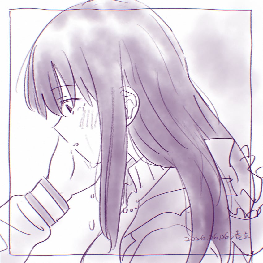 神稻牡丹：醉态如百合之花、张君兰、郡上奏 2名女孩 脸红 有日期 灰度 手放在别人的脸上