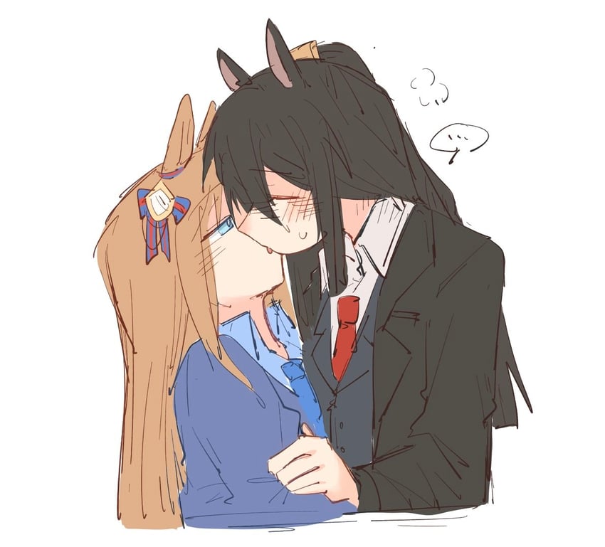 赛马娘 ... 2名女孩 兽耳 黑发 黑色夹克