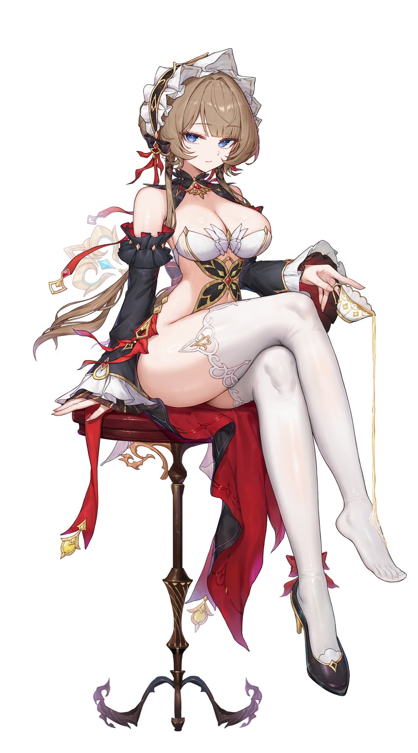 原神、木偶 (原神) 1名女孩 异形乳量 (大) 黑鞋 蓝眼 乳房