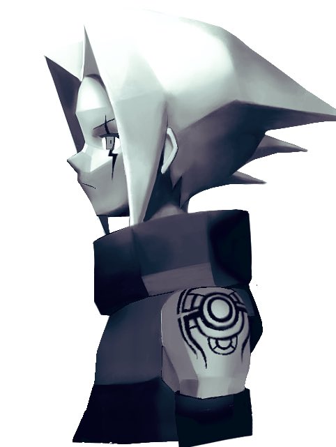 .hack//、.hack//G.U.、哈塞欧 1名男孩 脸部印记 侧视 灰度 进气口发型