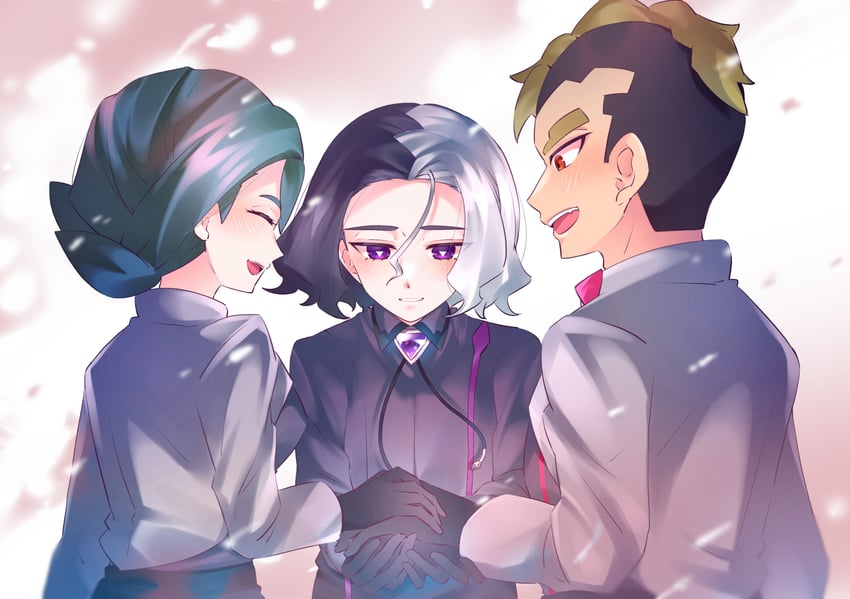 宝可梦、精灵宝可梦 (动画)、宝可梦：地平线 1名女孩 2个男孩 :D 黑色手套 亮瞳