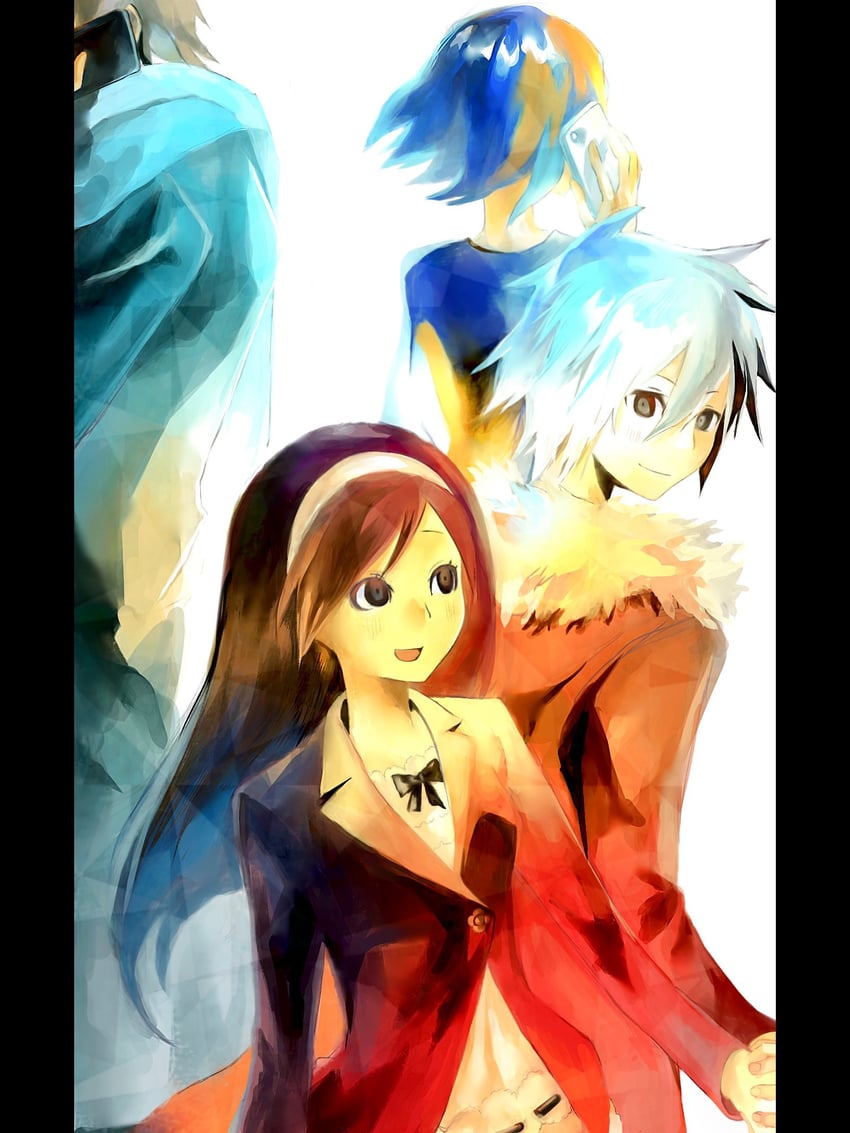.hack//、.hack//G.U.、indou masato 2个男孩 2名女孩 黑框 黑发 边框