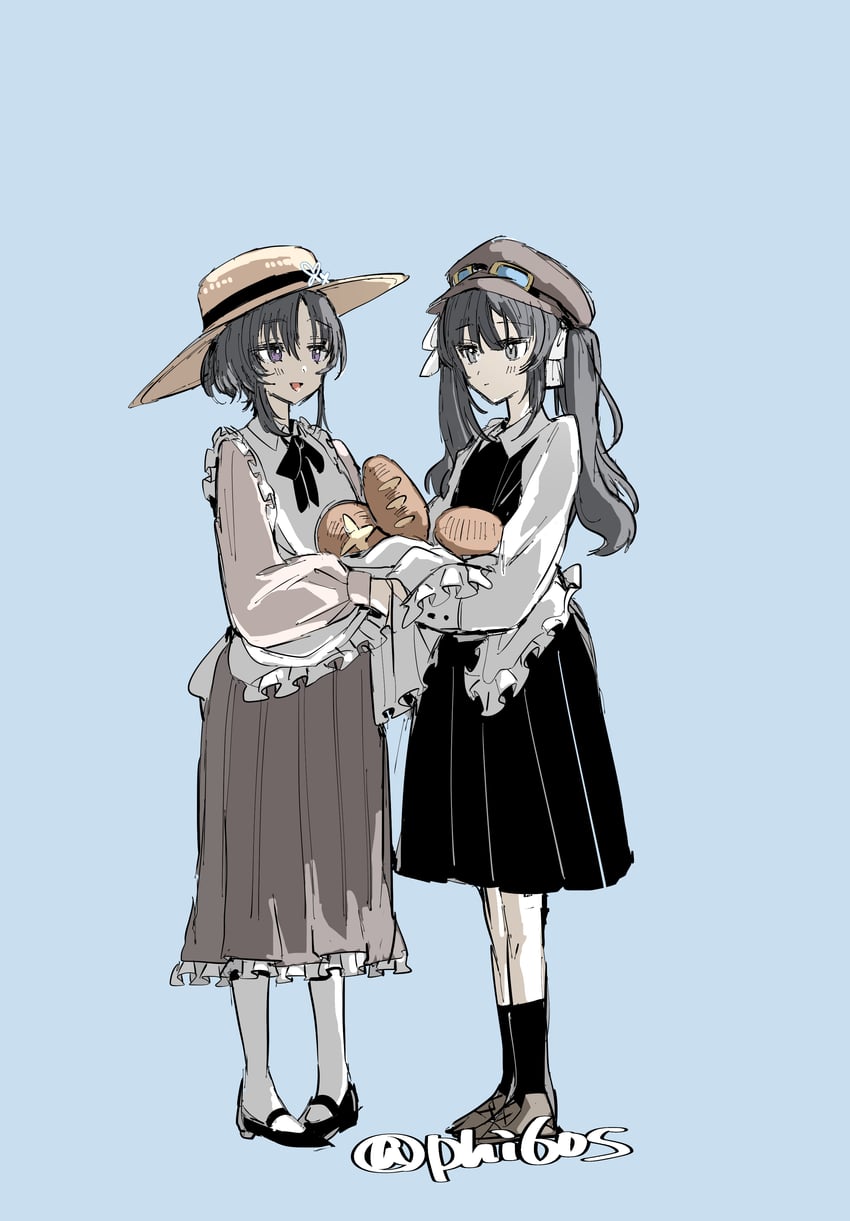 魔法少女的小镇审判、宝钟玛歌、黑部奈乃花 2名女孩 替换服装 围裙 作者名 黑色连衣裙