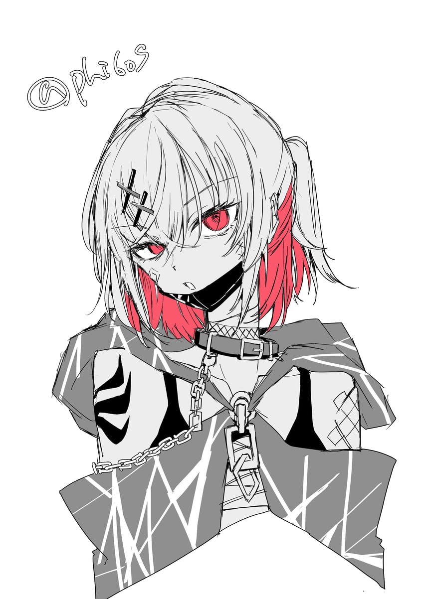 魔法少女的小镇审判、志藤亚里沙 1名女孩 手臂纹身 作者名 创可贴 脸上的创可贴