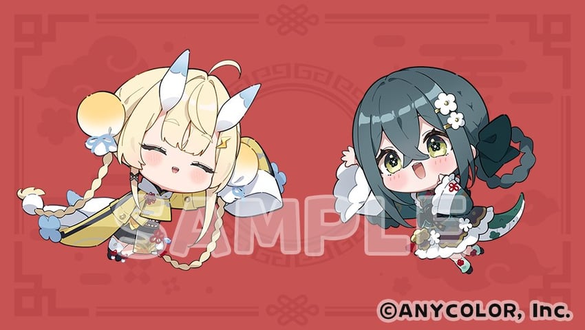彩虹社、1 2 粉丝俱乐部 (Vocaloid)、嘉岛未加留 2名女孩 :D 呆毛 黑色裙子 金发