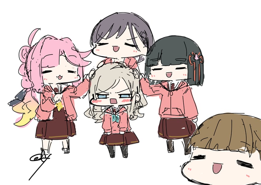 Love Live!、Love Live! 莲之空女学院学园偶像部、案养寺姬 5名女孩 猫脸笑 :D 无语 呆毛