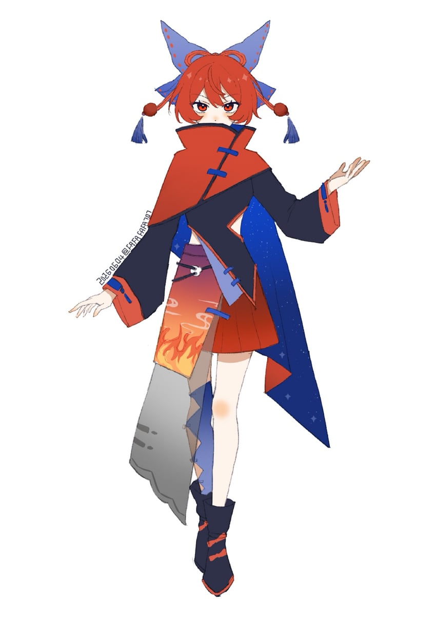 东方Project、赤蛮奇 1名女孩 改装服装 作者名 黑色靴子 黑衬衫