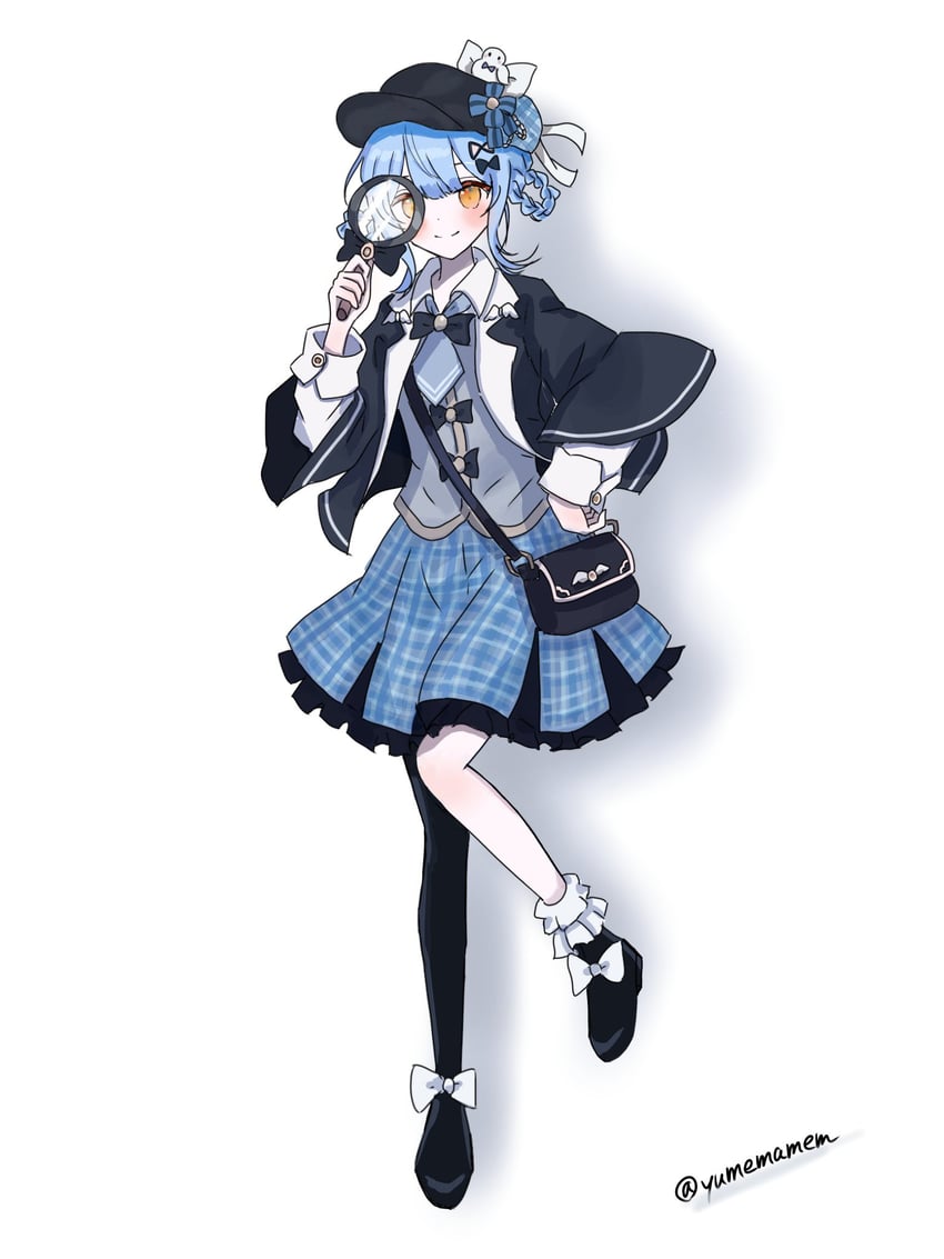 魔法少女的小镇审判、立花雪莉 1名女孩 作者名 不对称腿部穿着 包 帽子上的鸟饰