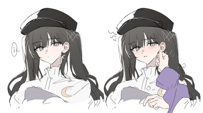 Book Off、魔法少女的小镇审判、宝钟玛歌 黑发 黑帽子 项圈 新月 月牙耳环