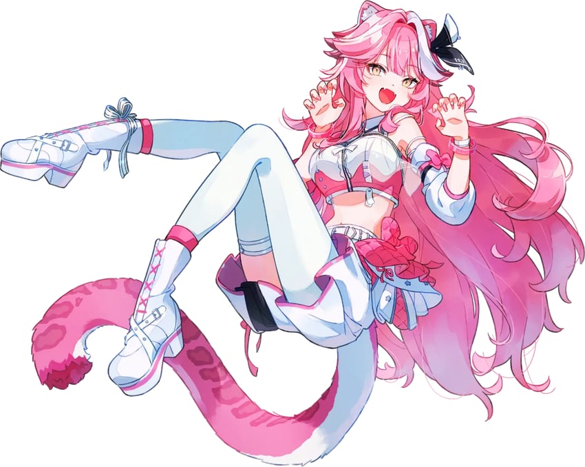Hololive、Hololive英语、Raora Panthera (Hololive) 1名女孩 :D 兽耳 不对称袖子 腰带