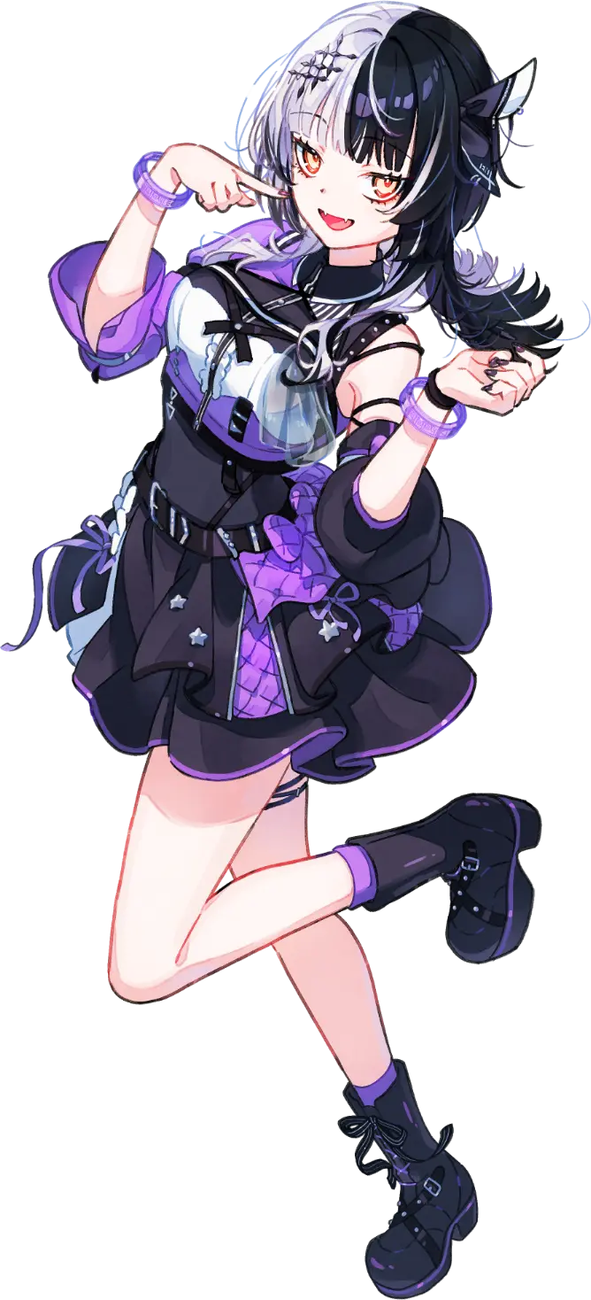 Hololive、Hololive英语、诗织·诺维拉 1名女孩 :D 不对称袖子 腰带 黑色皮带