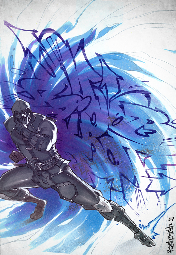真人快打 (系列)、noob saibot 1名男孩 黑色靴子 黑色手套 黑色兜帽 黑色夹克
