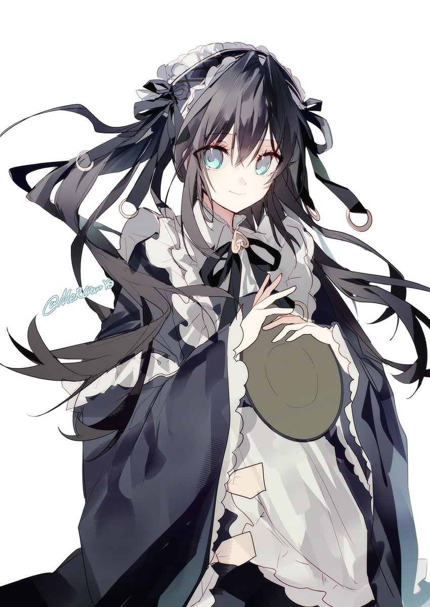 韵律源点 Arcaea、黑发恶魔女孩 (Shimmer)、对立 (Arcaea) 替换服装 作者名 黑色连衣裙 黑色裙子 蓝眼